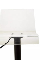 Orsina Clear Acrylic Bar Stool with Adjustable Height and Modern Design