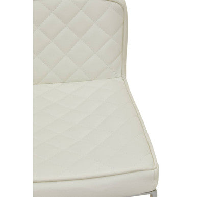 Orsina Bar Stool featuring a quilted white seat for stylish bar seating