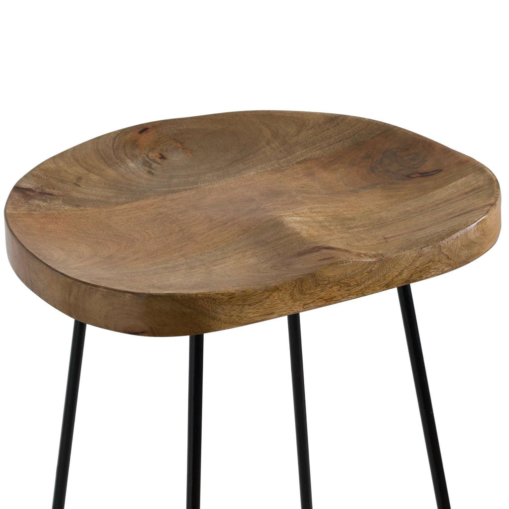 Shades 4 Seasons Wooden Top Bar Stool with Metal Frame Shades 4 Seasons