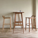 Nisu Home Bar Stool in Natural Wood with a Stylish, Modern Design for Kitchen or Dining Areas