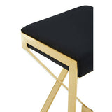 Orsina Bar Stool with Black Cushion and Gold Metal Legs for Elegant Bar Seating