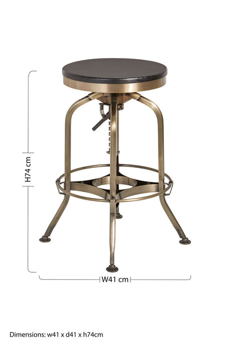 Orsina Bar Stool with Adjustable Height and Metal Base, Ideal for Modern Bar Seating