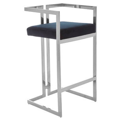 Modern Orsina Bar Stool with Sleek Metal Frame and Comfortable Upholstered Seat