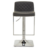 Orsina Bar Stool with Quilted Black Seat and Adjustable Chrome Base for Modern Interiors
