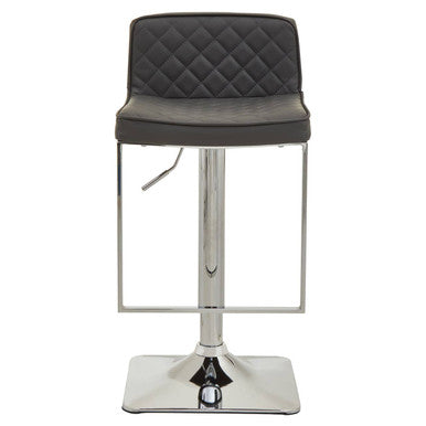 Orsina Bar Stool with Quilted Black Seat and Adjustable Chrome Base for Modern Interiors