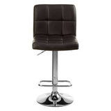 Orsina Bar Stool with Brown Faux Leather Seat and Chrome Base for Stylish Seating