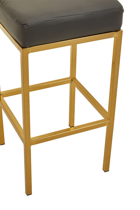 Orsina Bar Stool with Grey Cushion and Gold Frame for Modern Bar Seating