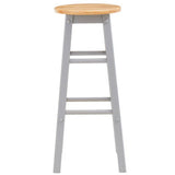 Orsina Bar Stool with a natural wood seat and grey legs, perfect for modern bar seating