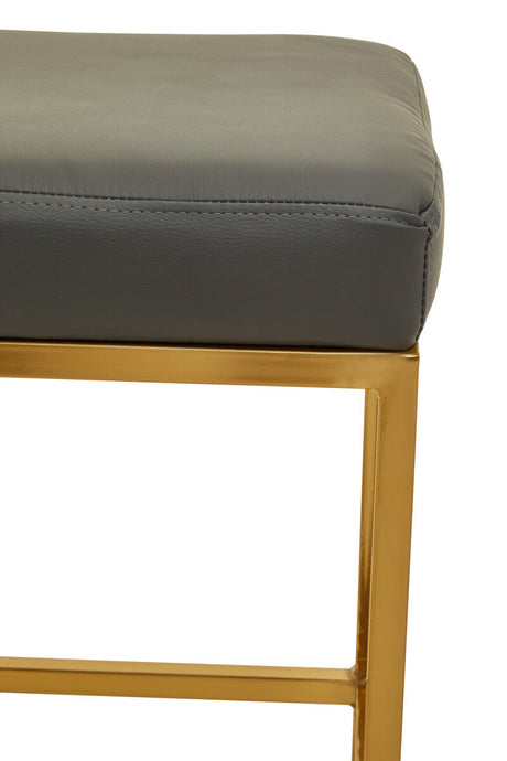 Orsina Bar Stool with Grey Upholstered Seat and Gold Metal Frame for Stylish Bar Seating