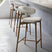 Nisu Home Bar Stool with Stylish Curved Seat and Wooden Legs for Modern Interiors