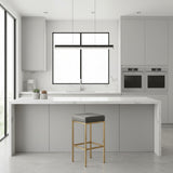 Stylish Orsina Bar Stool in Black with Gold Frame for Modern Kitchen Seating