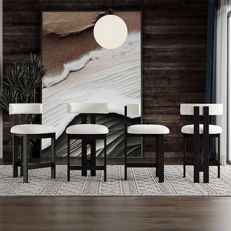Nisu Home Bar Stool in Modern Design with Soft Cushions and Sturdy Black Legs