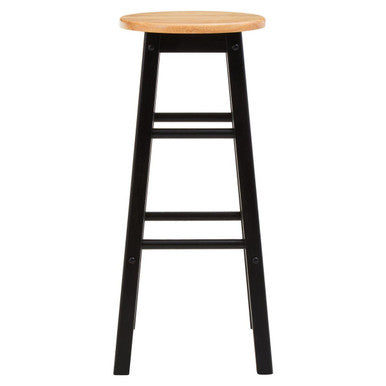 Stylish Orsina Bar Stool with a Wooden Top and Black Metal Frame for Modern Spaces