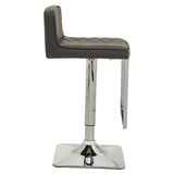Orsina Bar Stool with sleek chrome base and quilted black seat for modern bar seating