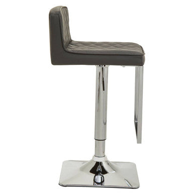 Orsina Bar Stool with sleek chrome base and quilted black seat for modern bar seating