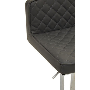 Orsina Bar Stool with Quilted Black Upholstery and Chrome Legs for Stylish Seating