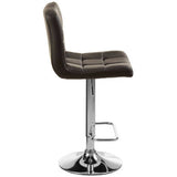 Orsina Adjustable Bar Stool with Chrome Base and Upholstered Brown Seat for Modern Interiors