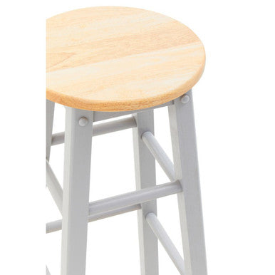 Orsina Bar Stool with a wooden top and grey metal frame, ideal for modern seating