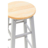 Orsina Bar Stool with a wooden top and grey metal frame, ideal for modern seating