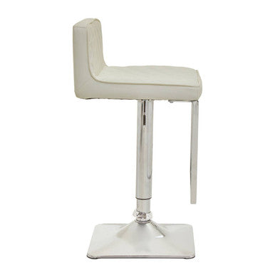 Stylish Orsina Bar Stool in White with Adjustable Height and Sleek Chrome Base