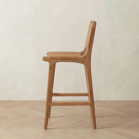 The Bali Concept Bar Stool in natural wood design with a sleek, minimalist profile for stylish seating