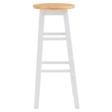 Orsina Bar Stool with a stylish wooden top and white frame for modern seating