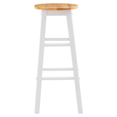 Orsina Bar Stool with a wooden top and white legs, perfect for modern bar seating