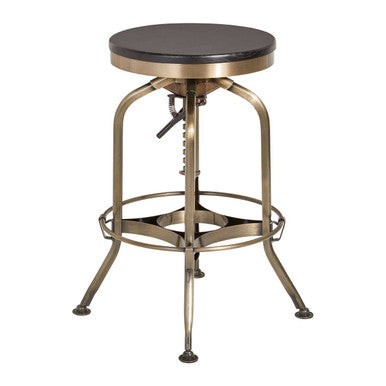 Orsina Adjustable Bar Stool with Metal Frame and Wooden Seat for Stylish Bar Seating