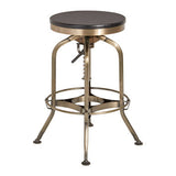 Orsina Adjustable Bar Stool with Metal Frame and Wooden Seat for Stylish Bar Seating