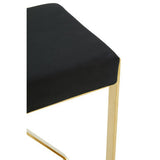 Orsina Bar Stool with a sleek black seat and elegant gold frame for stylish bar seating