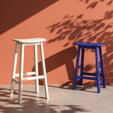 Nisu Home Bar Stool in white and blue, perfect for modern kitchen or bar settings