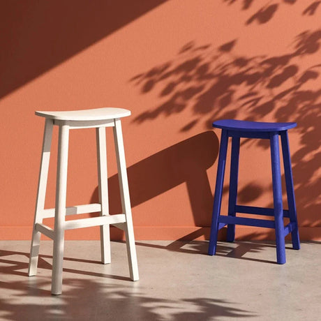 Nisu Home Bar Stool in white and blue, perfect for modern kitchen or bar settings
