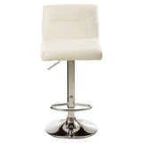 Orsina White Bar Stool with Adjustable Height and Chrome Base for Modern Interiors