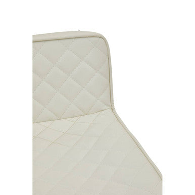 Orsina Bar Stool with Quilted Cream Upholstery and Modern Design for Stylish Dining Areas