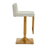 Orsina White Bar Stool with Gold Base, Modern Design for Stylish Bar Seating