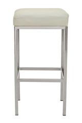 Orsina Bar Stool with White Cushioned Seat and Sleek Metal Frame for Modern Dining Spaces