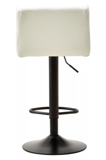Orsina White Bar Stool with Adjustable Height and Round Base for Modern Interiors