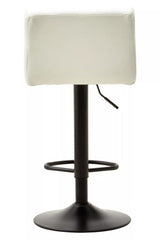 Orsina White Bar Stool with Adjustable Height and Round Base for Modern Interiors