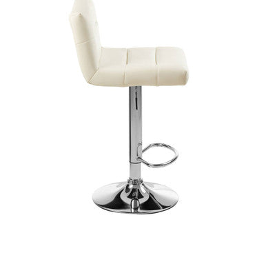 Orsina Bar Stool with Cream Upholstery and Chrome Adjustable Base for Modern Interiors