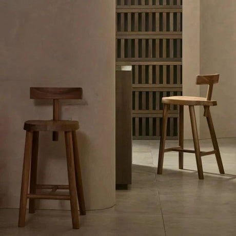 Nisu Home Bar Stool with Wooden Frame and Minimalist Design for Modern Interiors