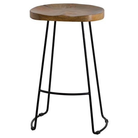 Shades 4 Seasons Wooden Top Bar Stool with Metal Frame BROWN METAL Shades 4 Seasons