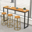 Modern Nisu Home Bar Stool with Gold Base and Wooden Seat for Stylish Kitchen Decor