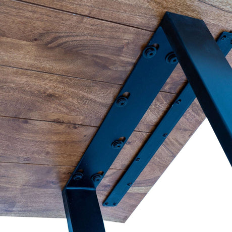 Stylish Bar Table from Shades 4 Seasons featuring a wooden top and sturdy metal legs