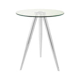Orsina Bar Table with Glass Top and Stylish Chrome Legs for Contemporary Interiors