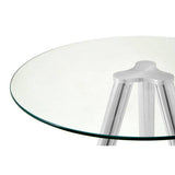 Orsina Bar Table featuring a sleek glass top and modern aluminium base for contemporary spaces