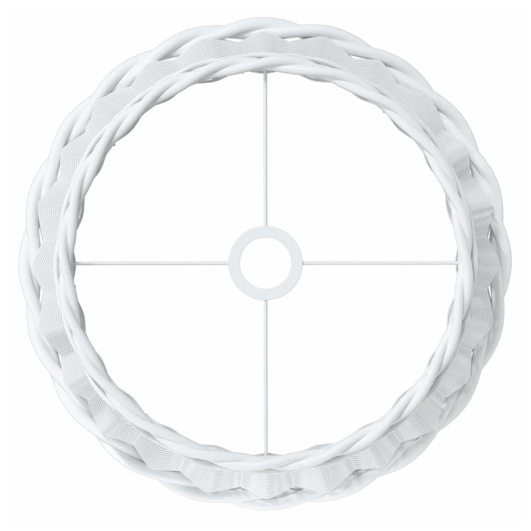 vidaXL White Lampshade Frame with Decorative Braided Design for Custom Lighting