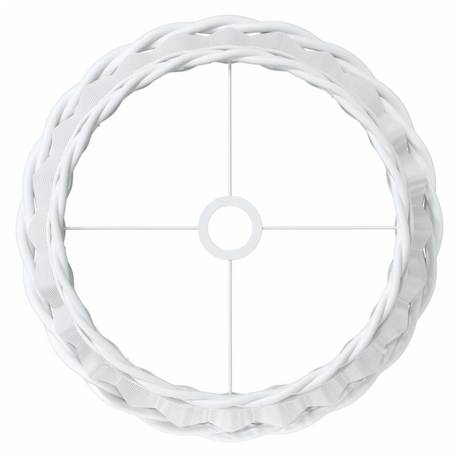 vidaXL White Lampshade Frame with Decorative Braided Design for Custom Lighting
