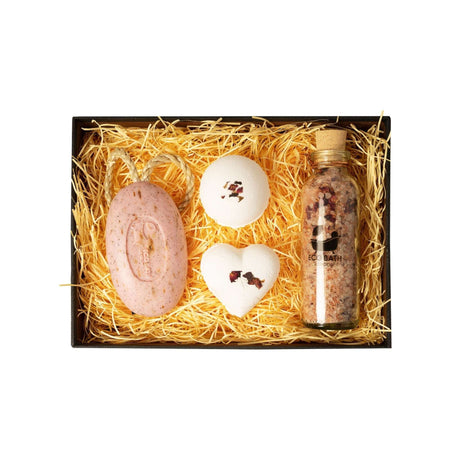 Eco Bath London Bath Set with Handmade Soaps and Relaxing Bath Salts in a Decorative Box