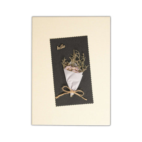 Eco Bath London Elegant Bath Set Greeting Card with Dried Floral Design and Natural Twine