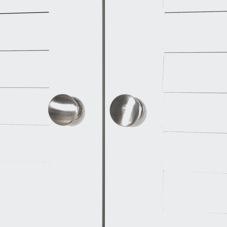 Tall Freestanding Bathroom Cabinet Retro Shutters 3 Compartments White HOMCOM